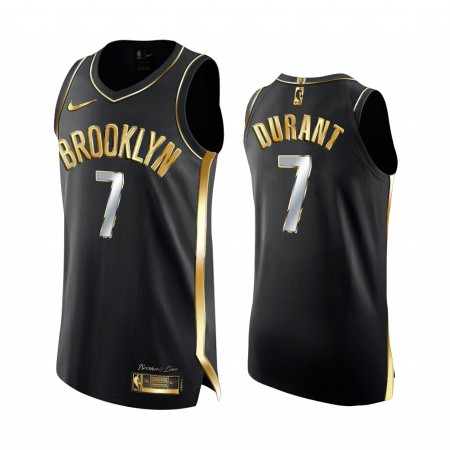 Maglia NBA Brooklyn Nets Kevin Durant 7 2020-21 Nero Golden Edition Swingman - Uomo